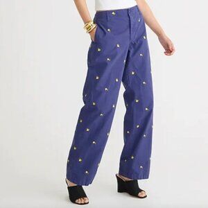J. Crew Blue Pants with Yellow Lemon 🍋 Accents